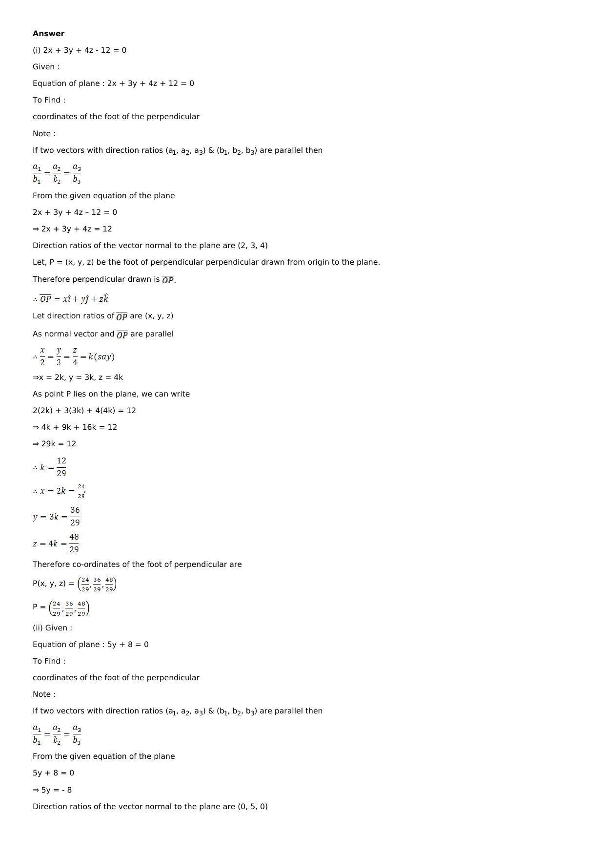 Chapter 28: The Plane Solutions: RS Aggarwal Class 12 Solutions  - Page 26