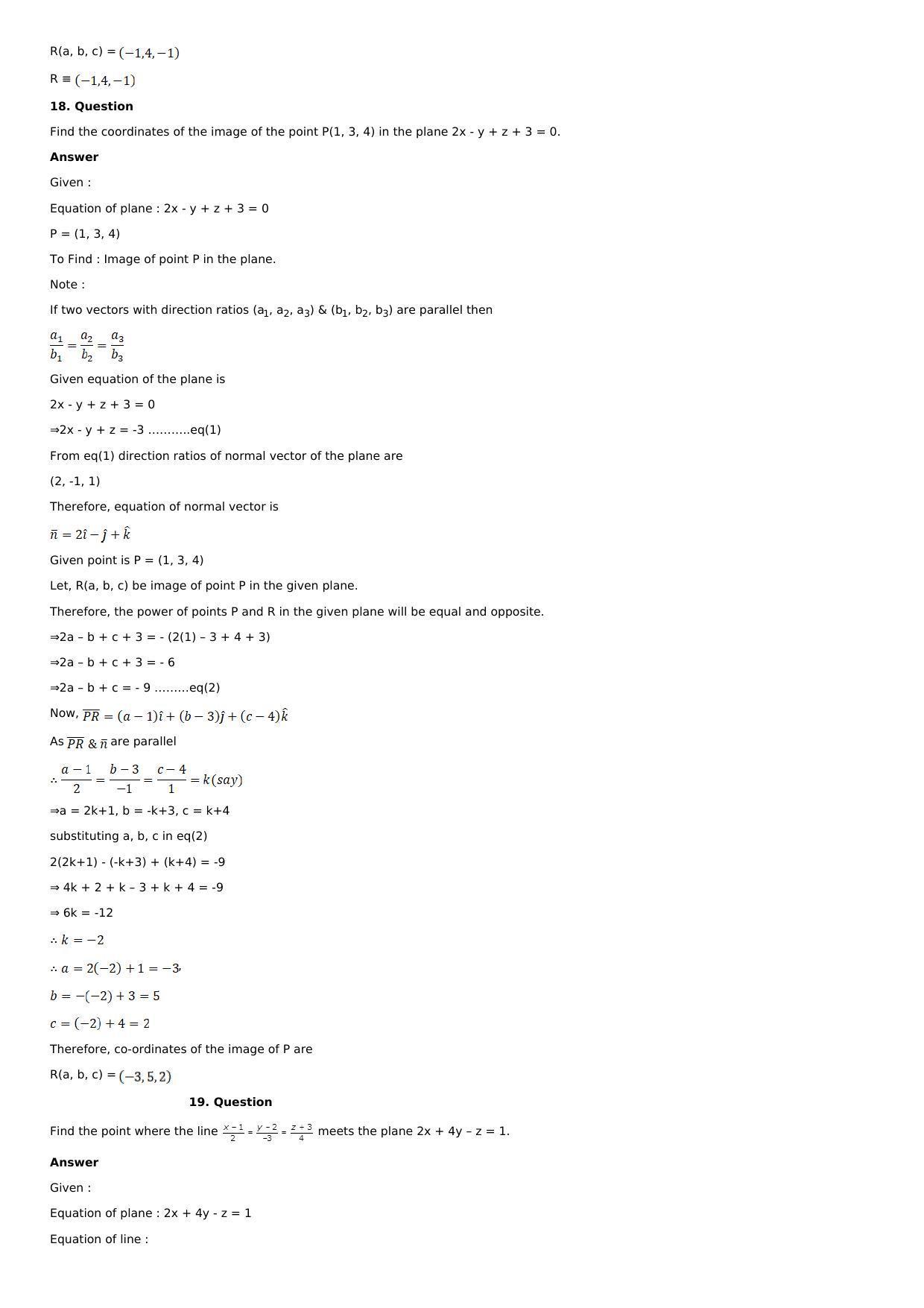 Chapter 28: The Plane Solutions: RS Aggarwal Class 12 Solutions  - Page 34