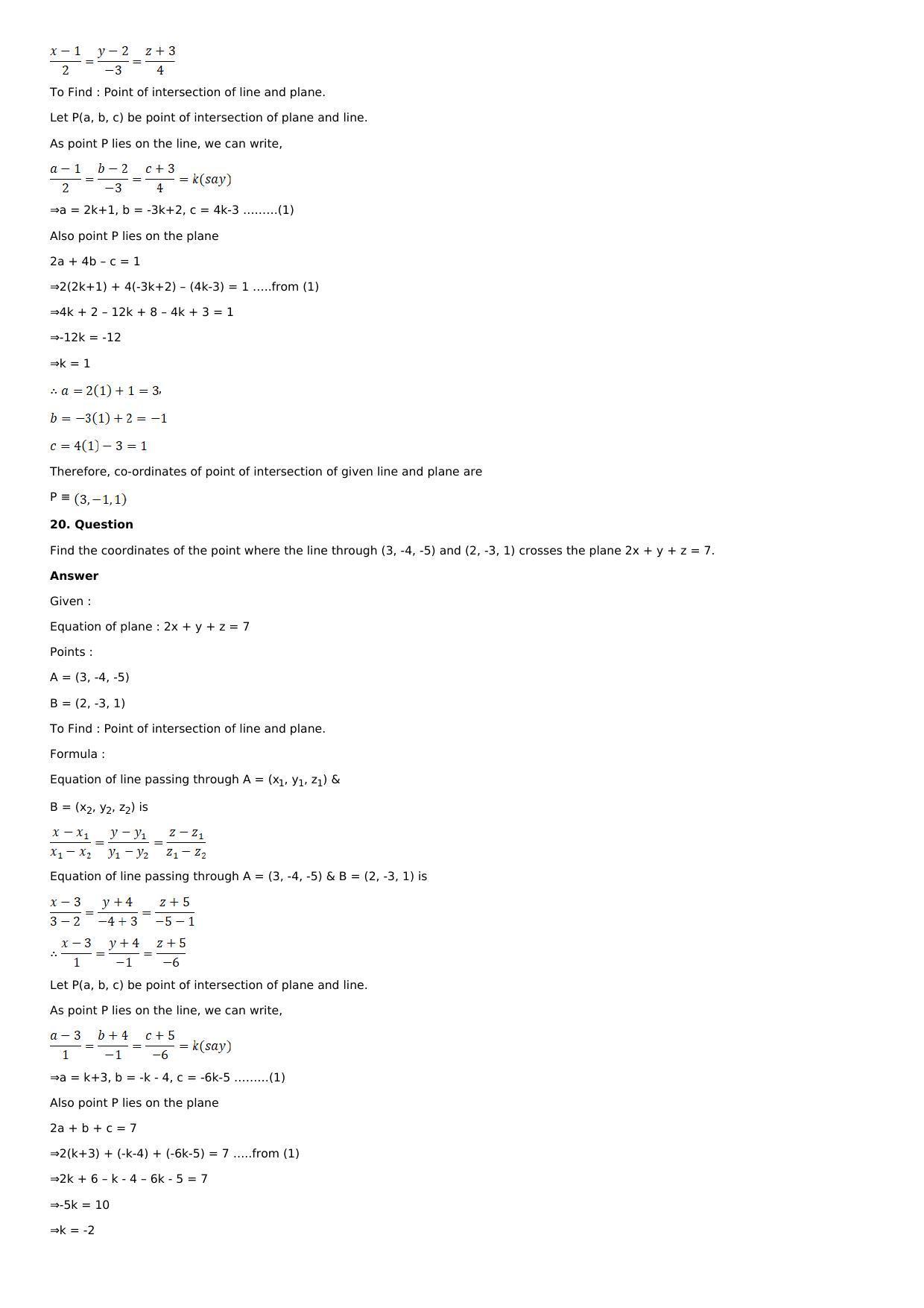 Chapter 28: The Plane Solutions: RS Aggarwal Class 12 Solutions  - Page 35