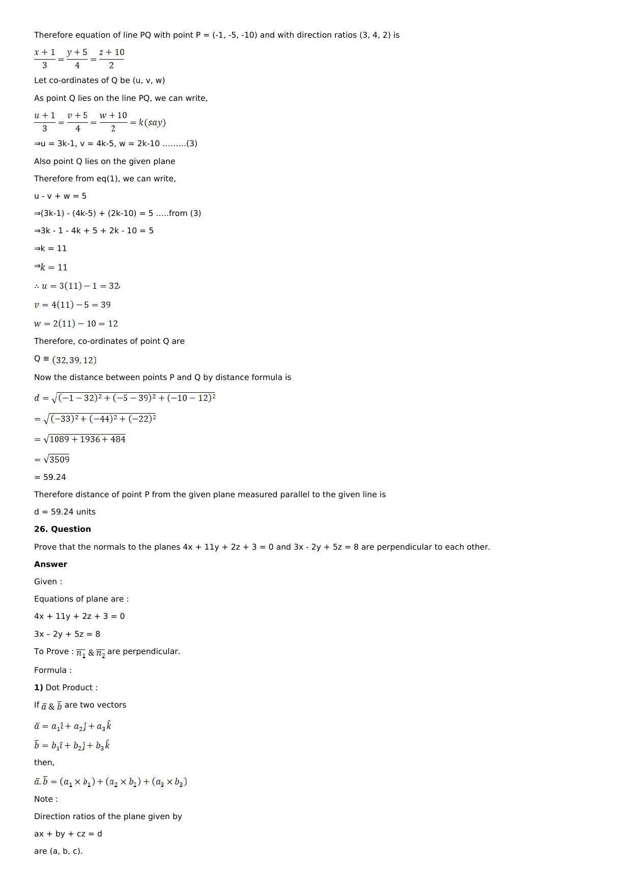 Chapter 28: The Plane Solutions: RS Aggarwal Class 12 Solutions  - Page 41