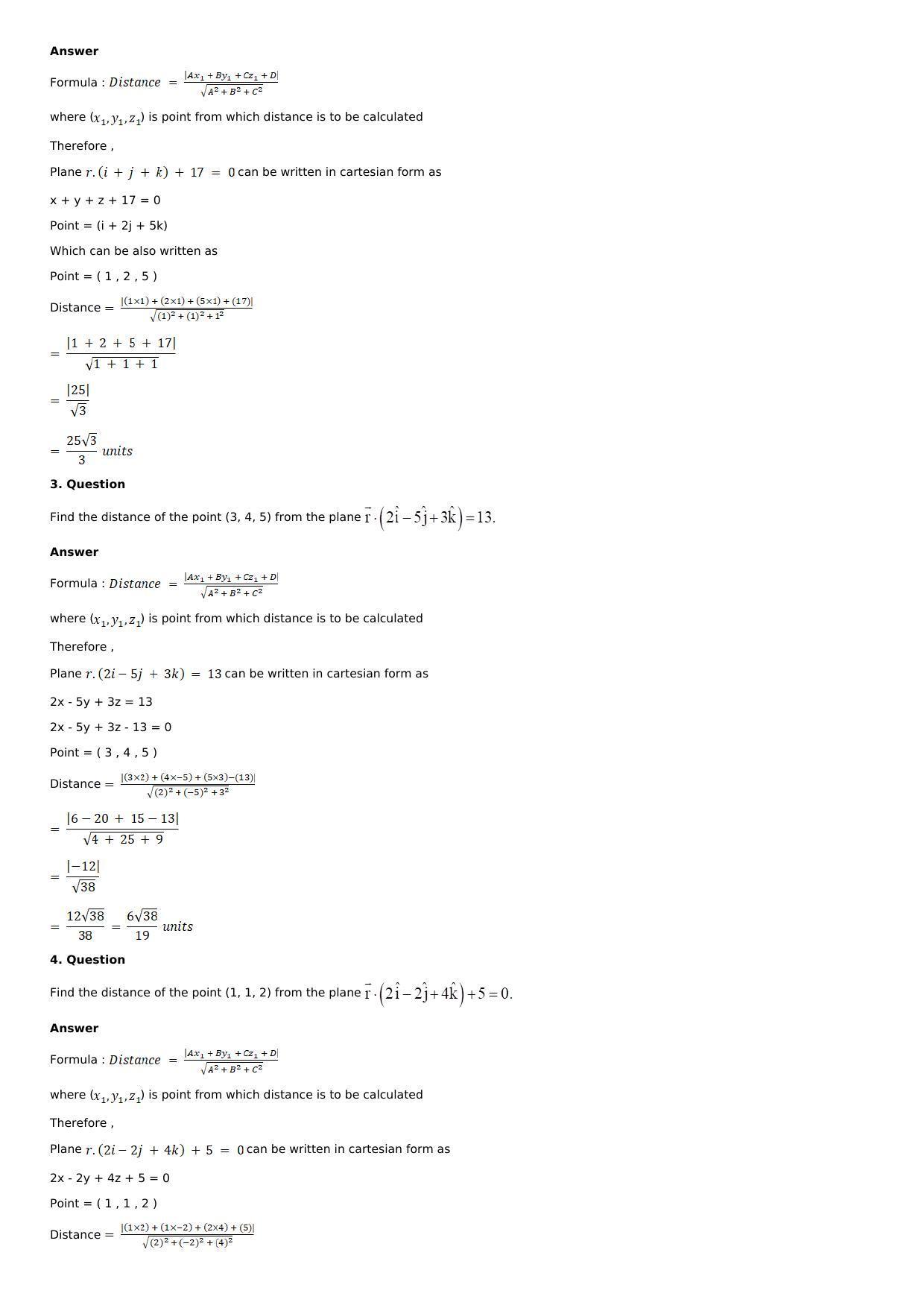 Chapter 28: The Plane Solutions: RS Aggarwal Class 12 Solutions  - Page 47