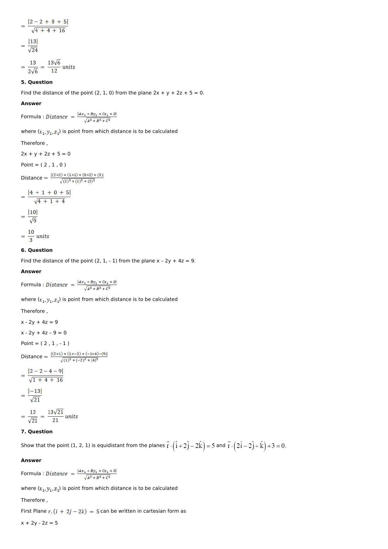 Chapter 28: The Plane Solutions: RS Aggarwal Class 12 Solutions  - Page 48