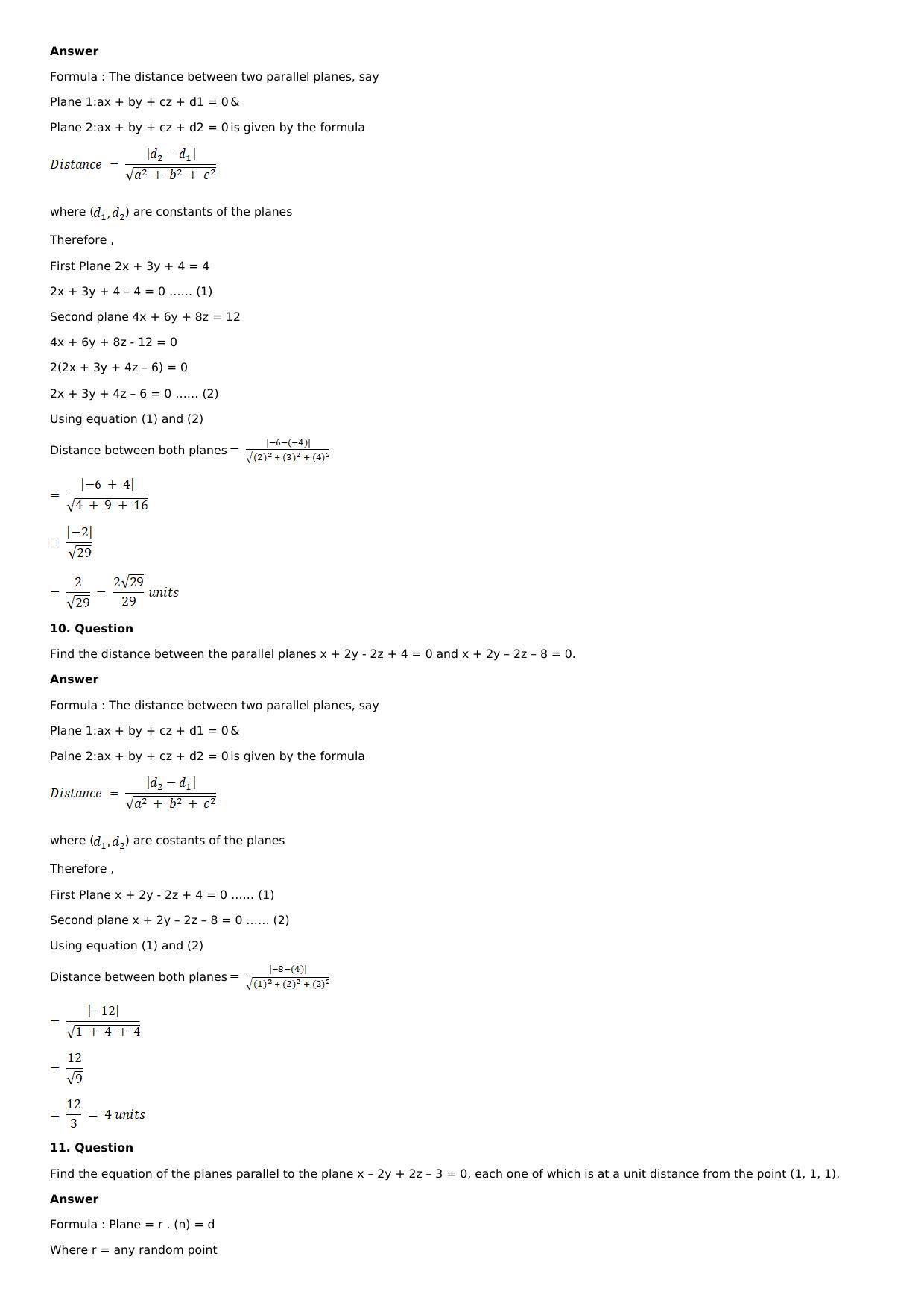 Chapter 28: The Plane Solutions: RS Aggarwal Class 12 Solutions  - Page 50