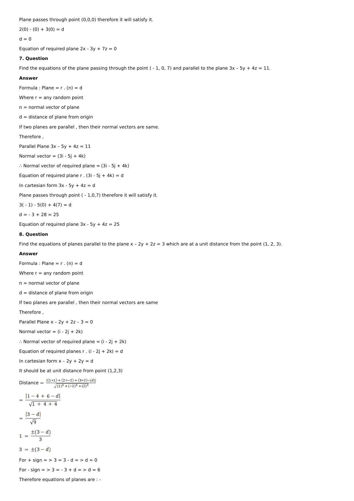 Chapter 28: The Plane Solutions: RS Aggarwal Class 12 Solutions  - Page 55