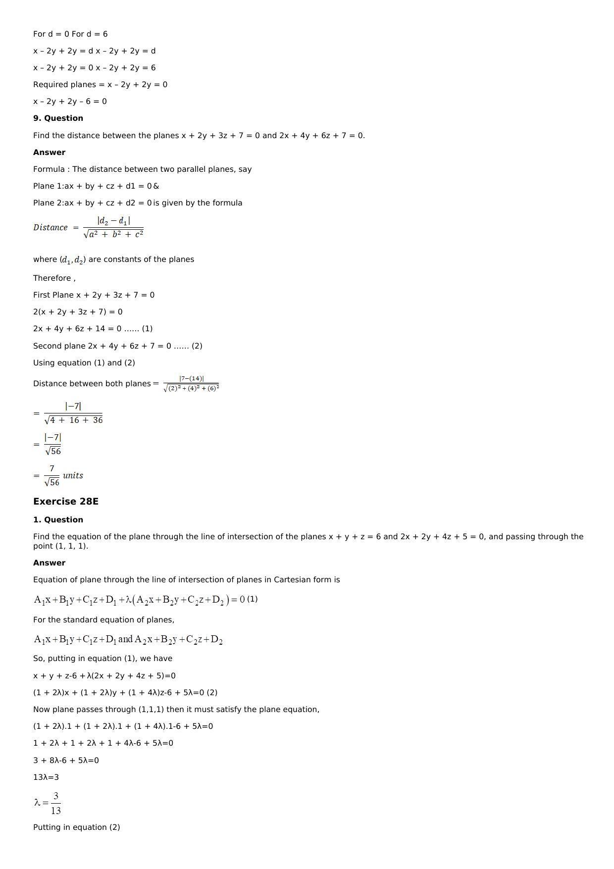 Chapter 28: The Plane Solutions: RS Aggarwal Class 12 Solutions  - Page 56