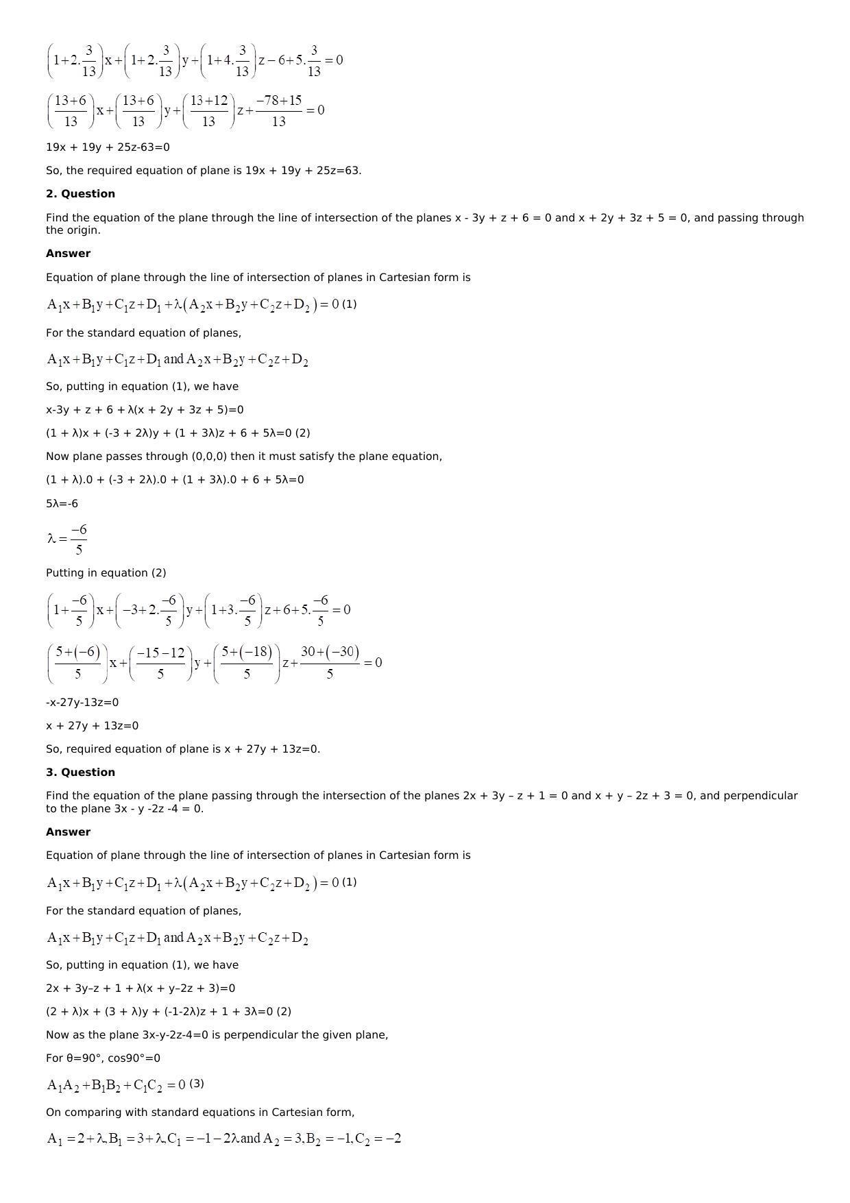 Chapter 28: The Plane Solutions: RS Aggarwal Class 12 Solutions  - Page 57