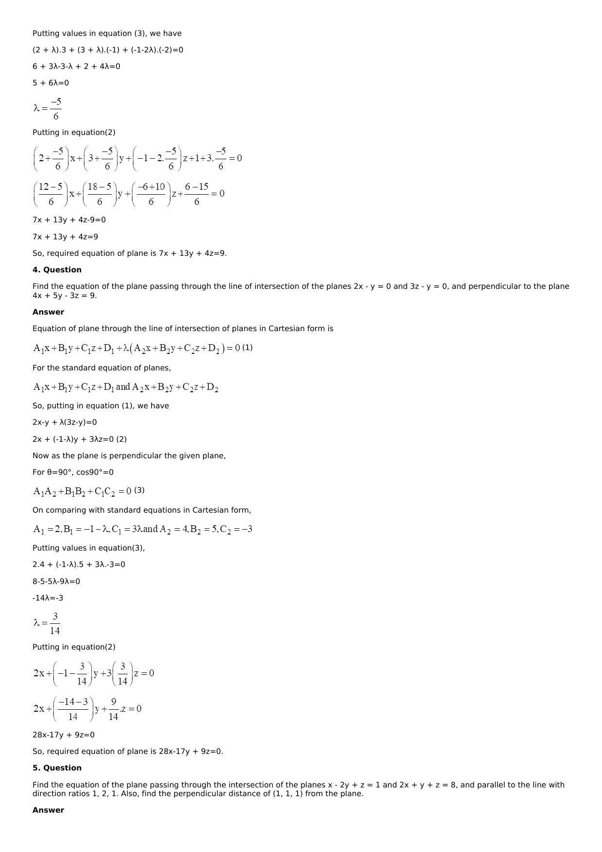Chapter 28: The Plane Solutions: RS Aggarwal Class 12 Solutions  - Page 58