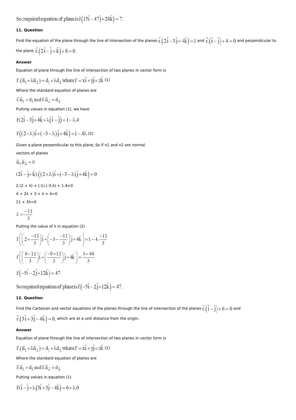 Chapter 28: The Plane Solutions: RS Aggarwal Class 12 Solutions  - Page 63