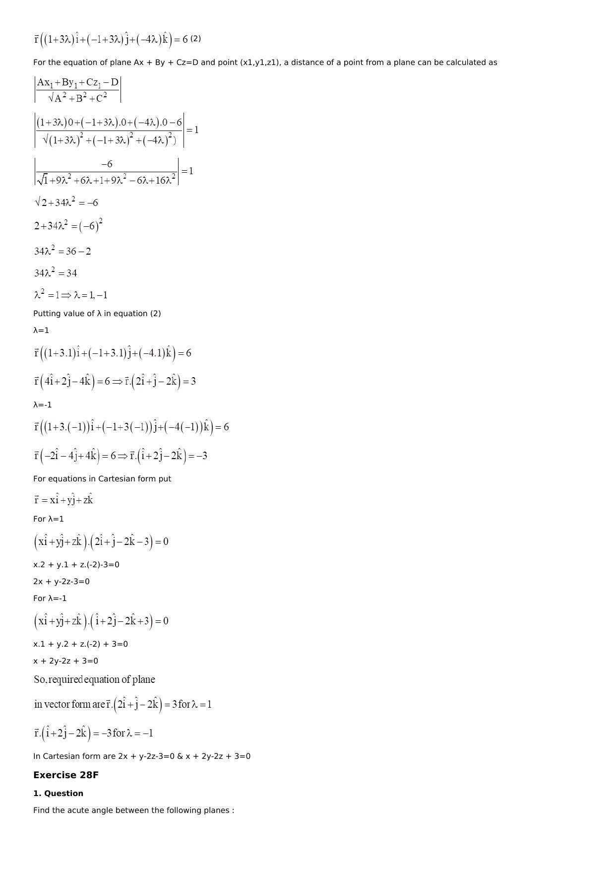 Chapter 28: The Plane Solutions: RS Aggarwal Class 12 Solutions  - Page 64