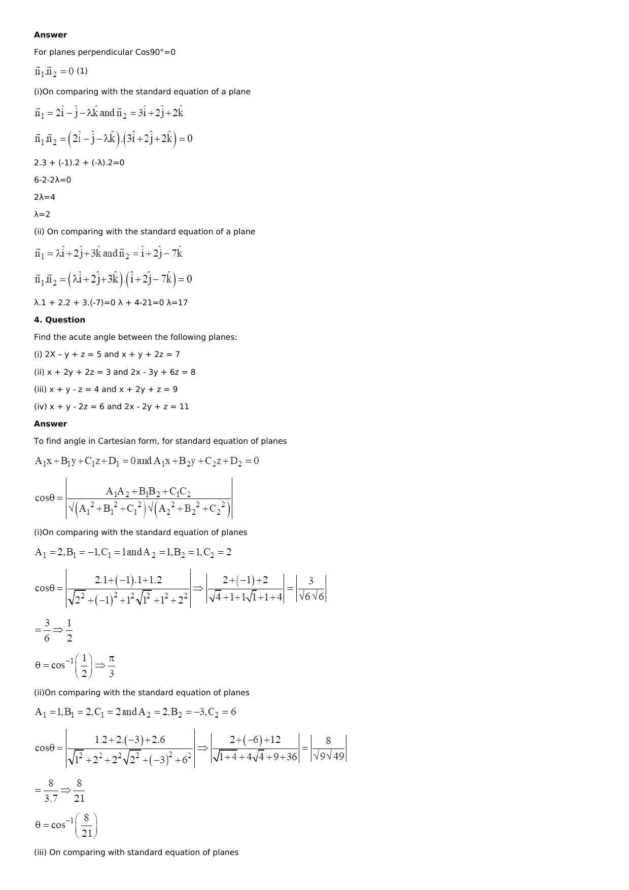 Chapter 28: The Plane Solutions: RS Aggarwal Class 12 Solutions  - Page 67