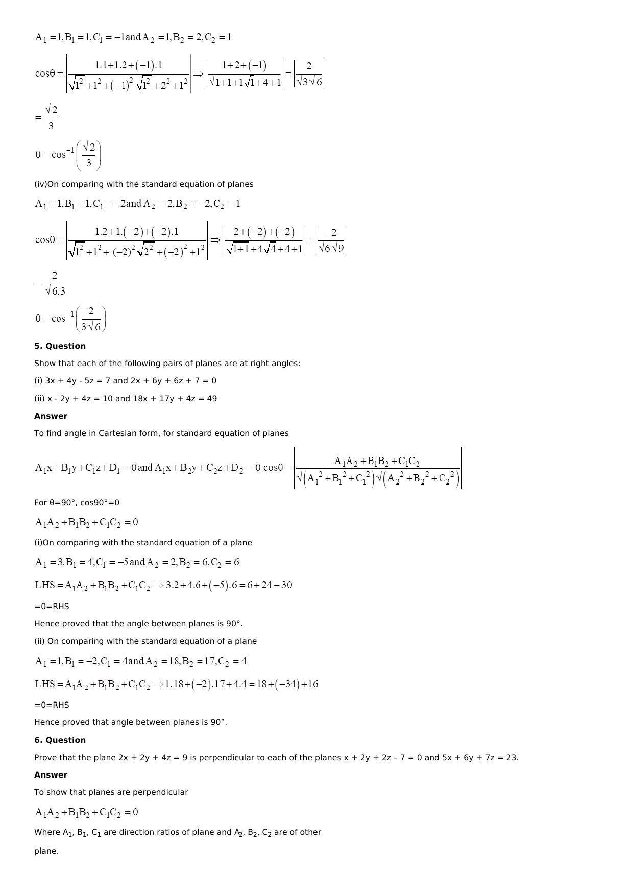 Chapter 28: The Plane Solutions: RS Aggarwal Class 12 Solutions  - Page 68