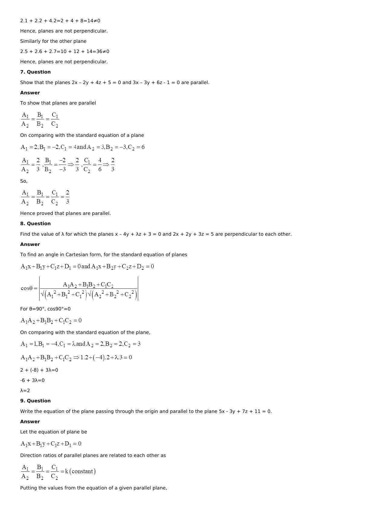 Chapter 28: The Plane Solutions: RS Aggarwal Class 12 Solutions  - Page 69