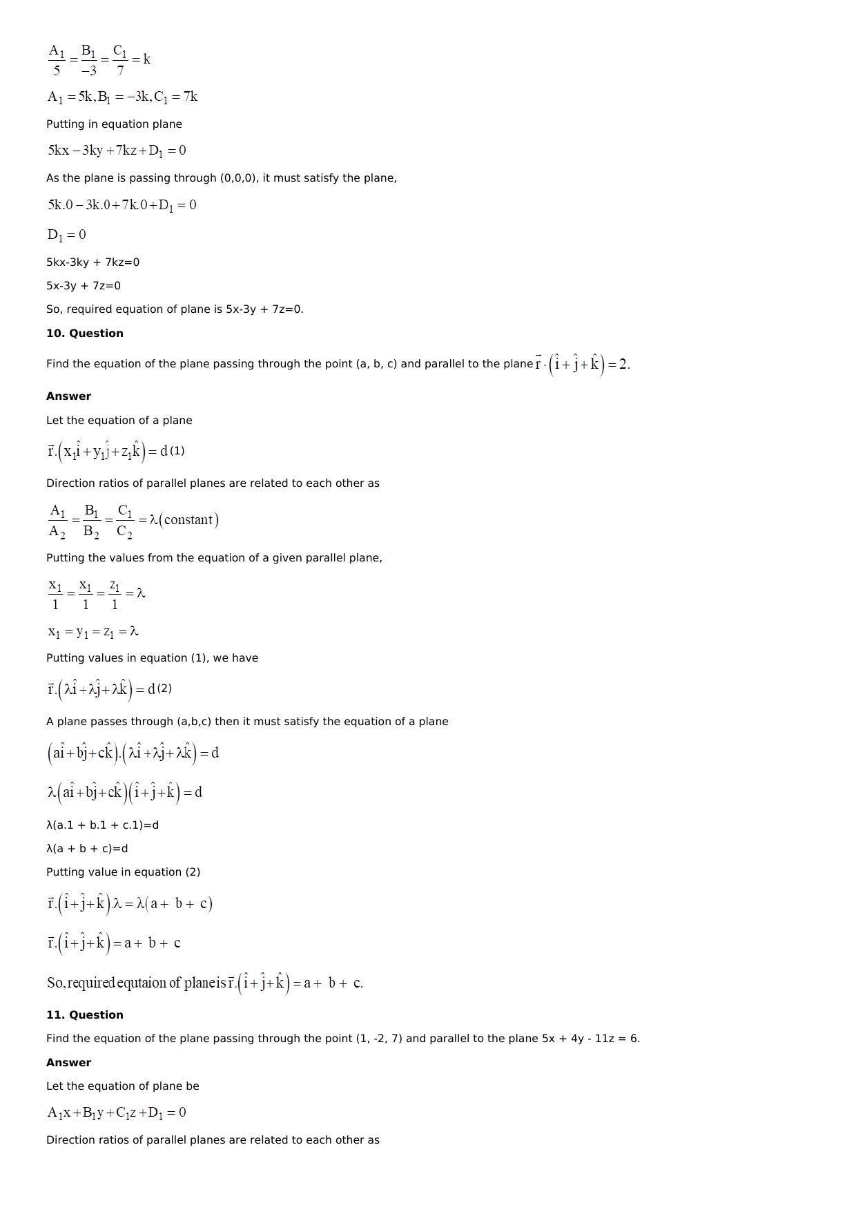 Chapter 28: The Plane Solutions: RS Aggarwal Class 12 Solutions  - Page 70