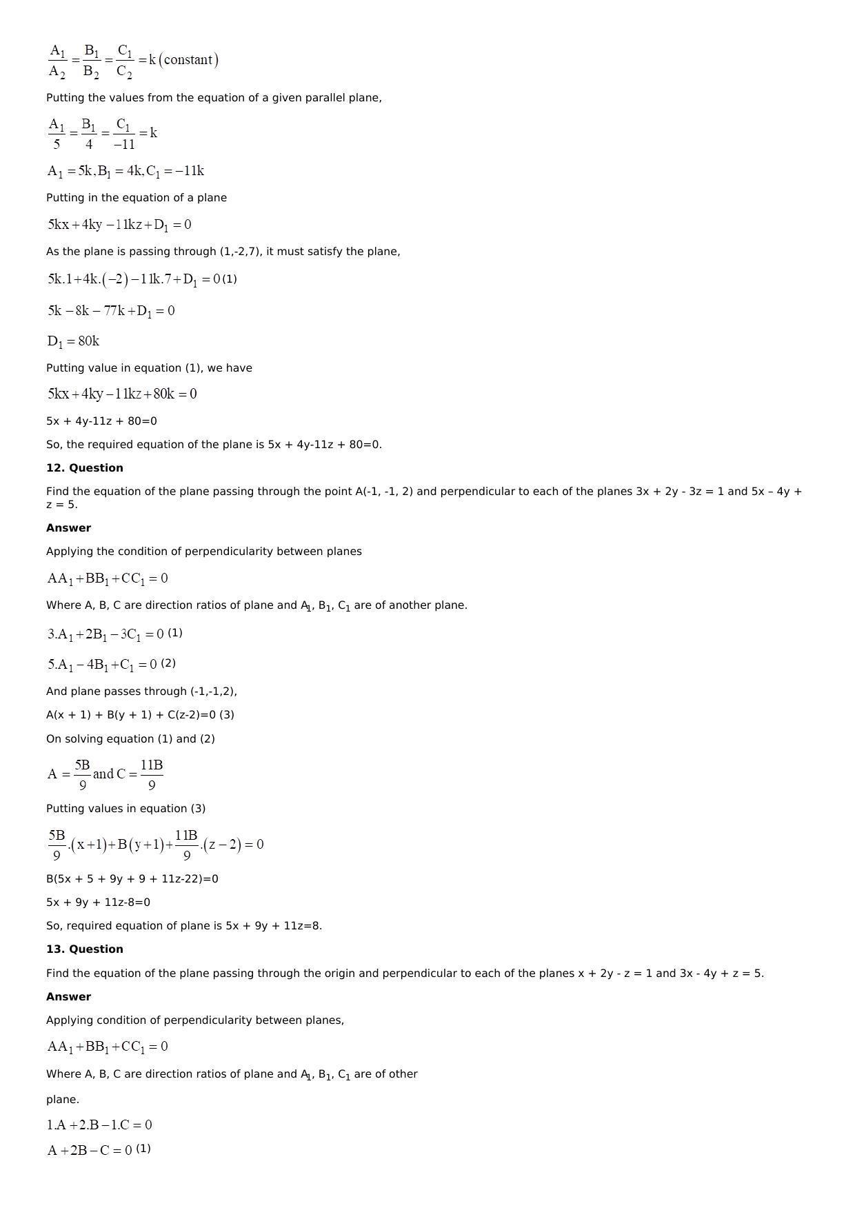 Chapter 28: The Plane Solutions: RS Aggarwal Class 12 Solutions  - Page 71