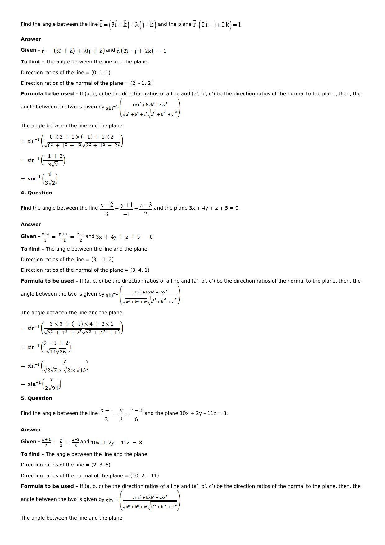 Chapter 28: The Plane Solutions: RS Aggarwal Class 12 Solutions  - Page 76