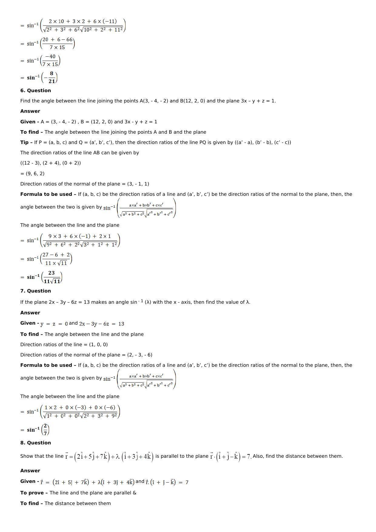 Chapter 28: The Plane Solutions: RS Aggarwal Class 12 Solutions  - Page 77