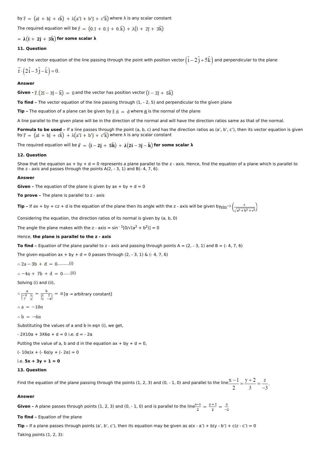 Chapter 28: The Plane Solutions: RS Aggarwal Class 12 Solutions  - Page 79