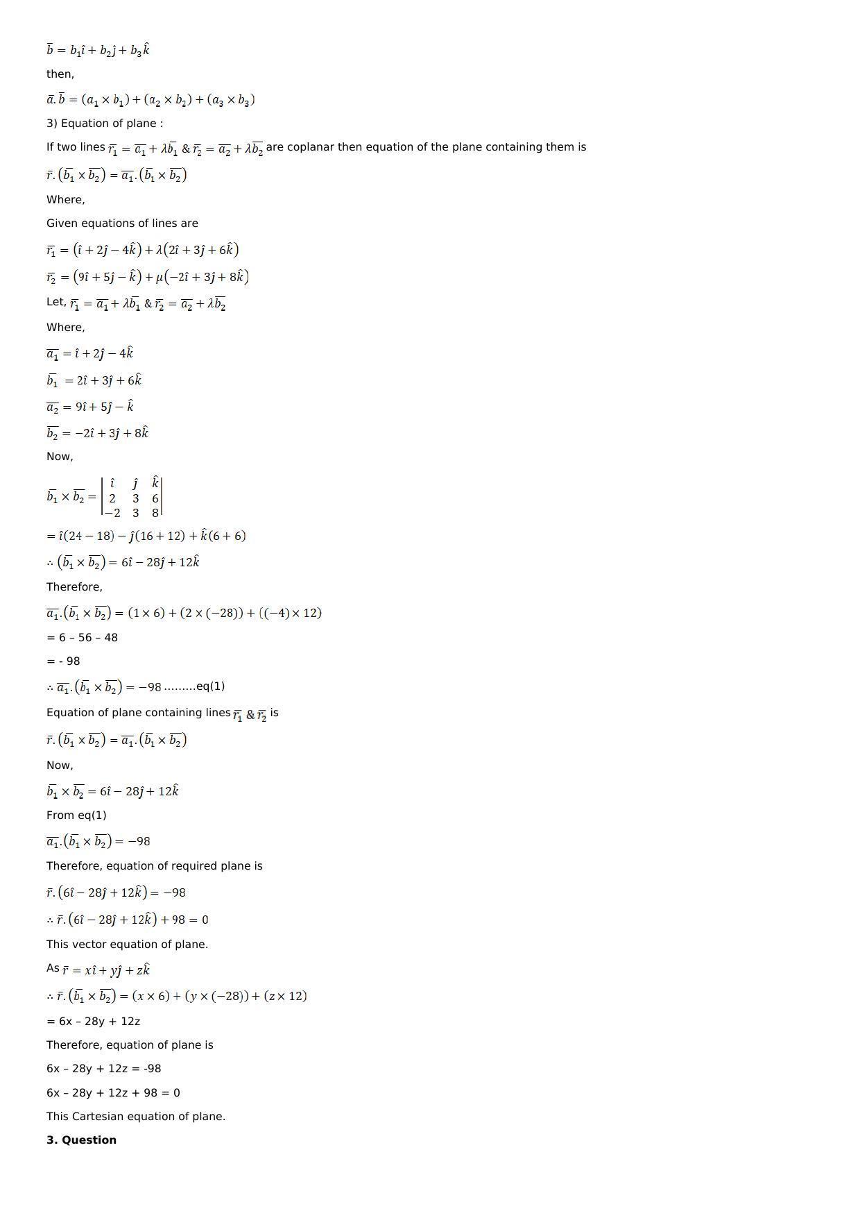 Chapter 28: The Plane Solutions: RS Aggarwal Class 12 Solutions  - Page 86