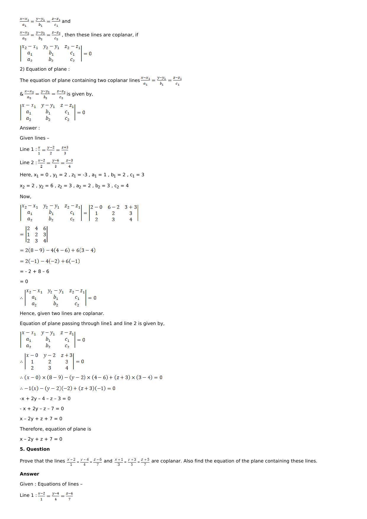 Chapter 28: The Plane Solutions: RS Aggarwal Class 12 Solutions  - Page 89