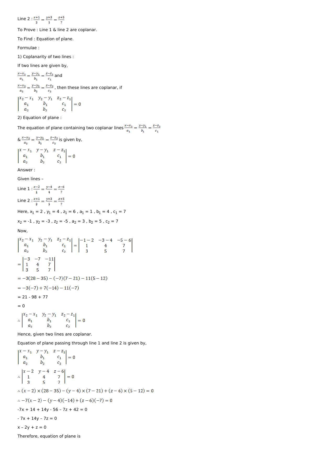 Chapter 28: The Plane Solutions: RS Aggarwal Class 12 Solutions  - Page 90