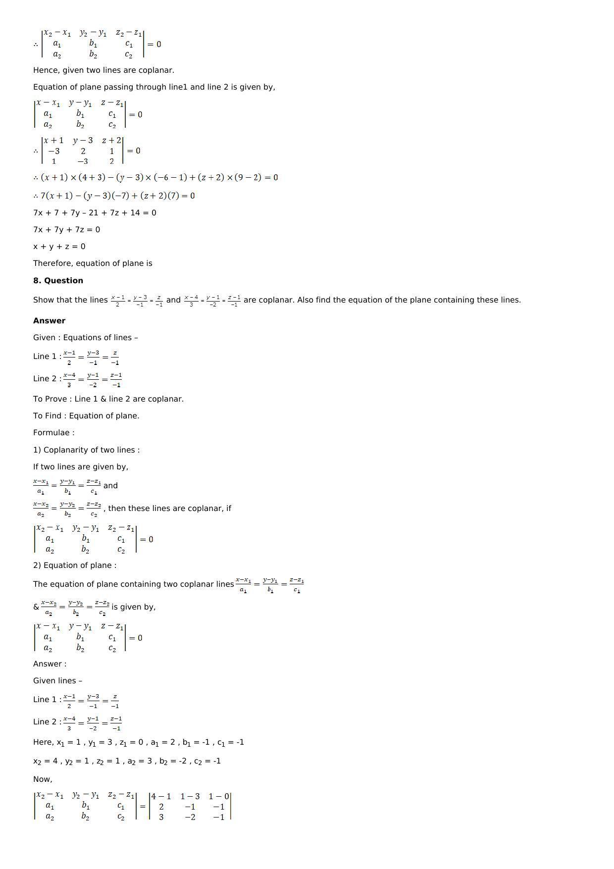 Chapter 28: The Plane Solutions: RS Aggarwal Class 12 Solutions  - Page 93