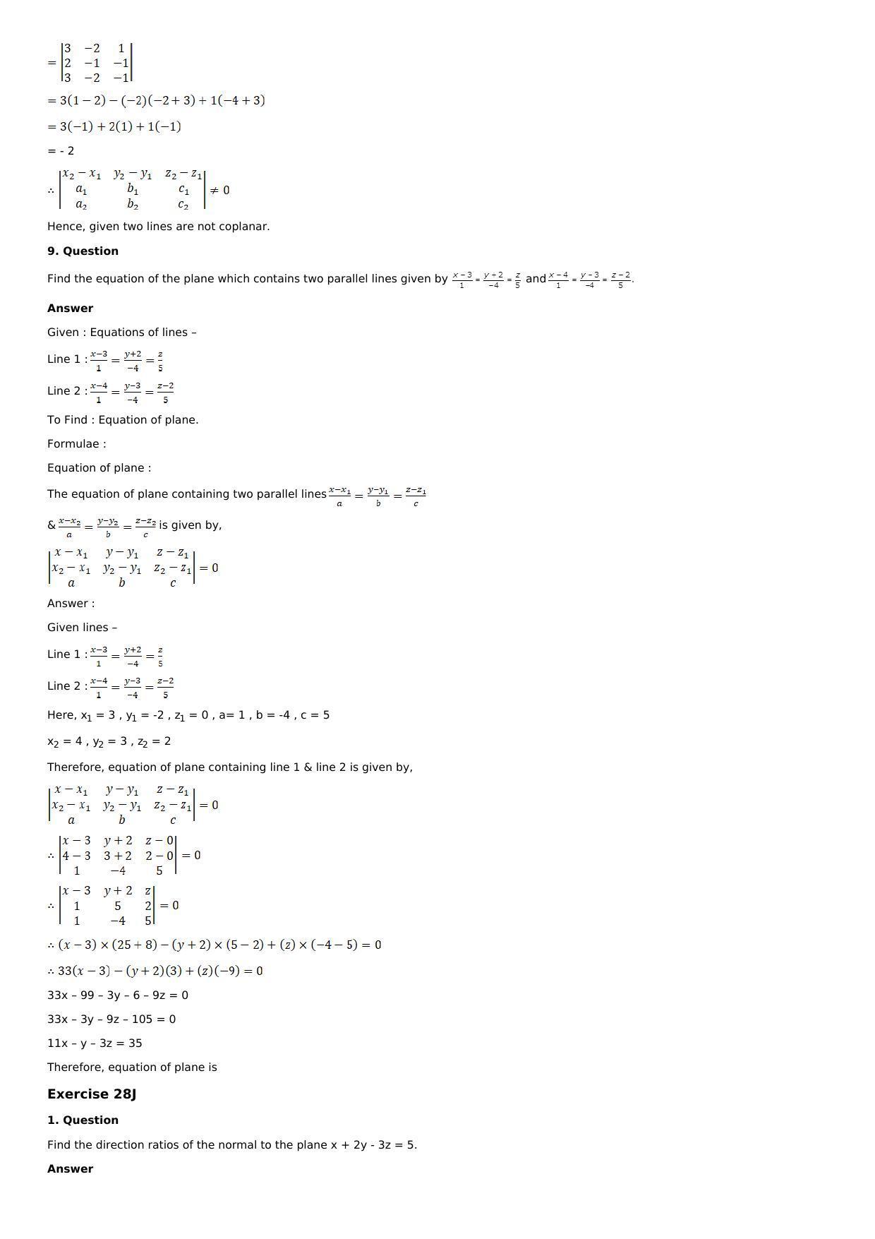 Chapter 28: The Plane Solutions: RS Aggarwal Class 12 Solutions  - Page 94