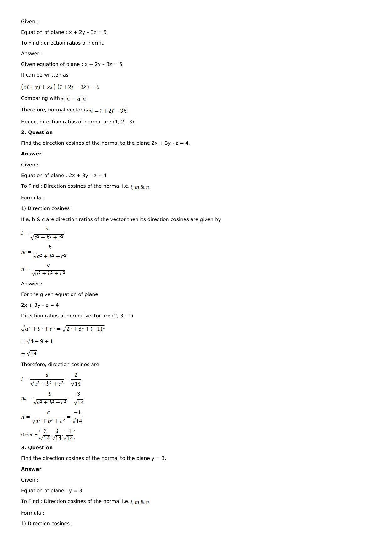 Chapter 28: The Plane Solutions: RS Aggarwal Class 12 Solutions  - Page 95