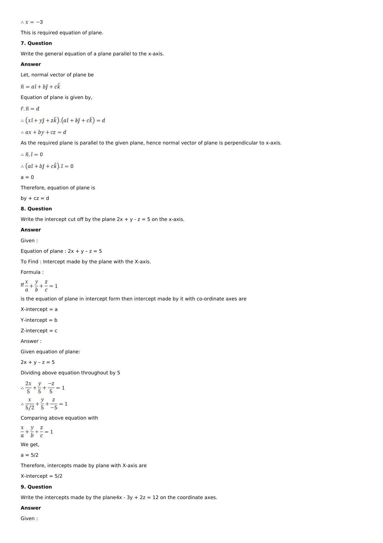 Chapter 28: The Plane Solutions: RS Aggarwal Class 12 Solutions  - Page 98