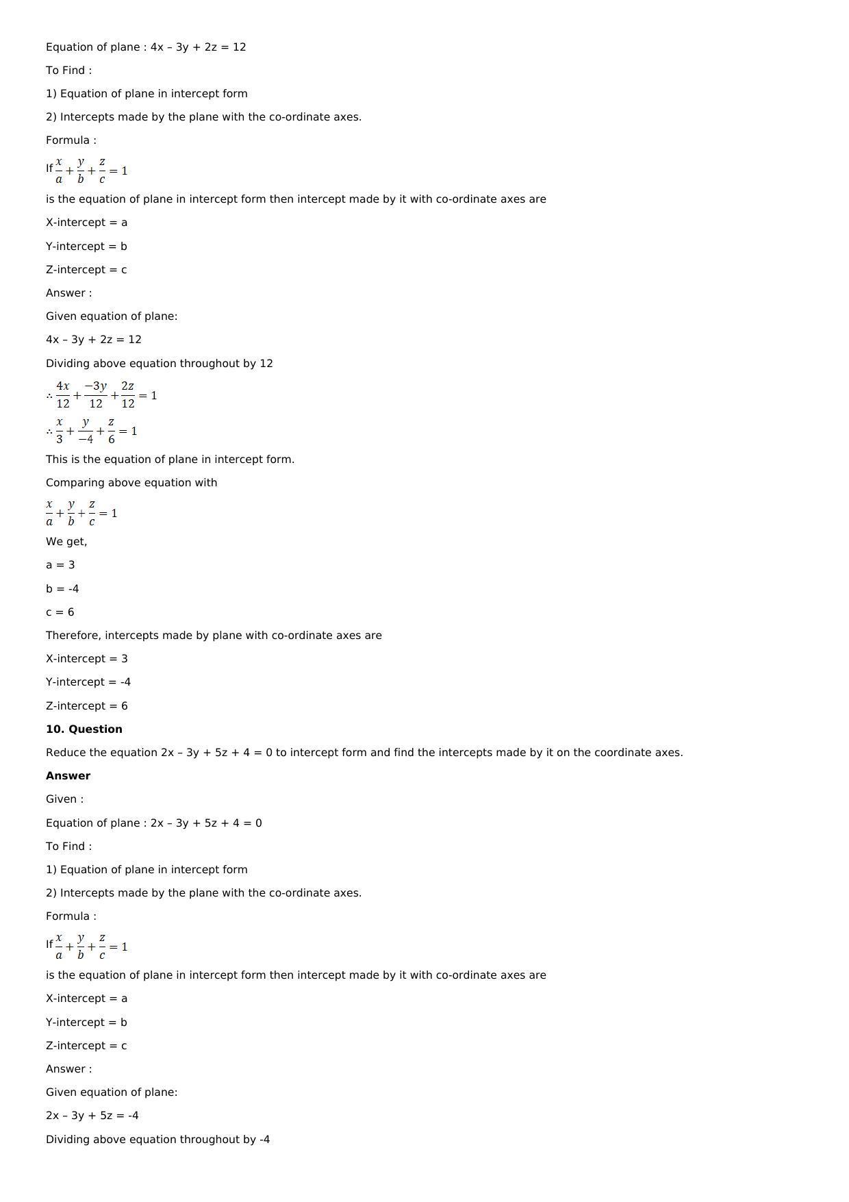 Chapter 28: The Plane Solutions: RS Aggarwal Class 12 Solutions  - Page 99