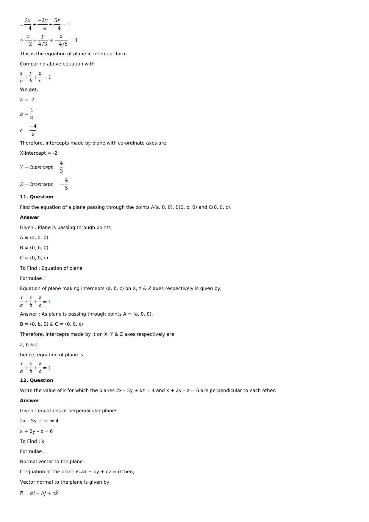 Chapter 28: The Plane Solutions: RS Aggarwal Class 12 Solutions  - Page 100