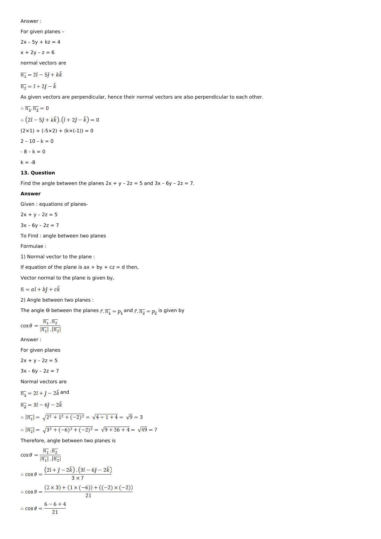 Chapter 28: The Plane Solutions: RS Aggarwal Class 12 Solutions  - Page 101