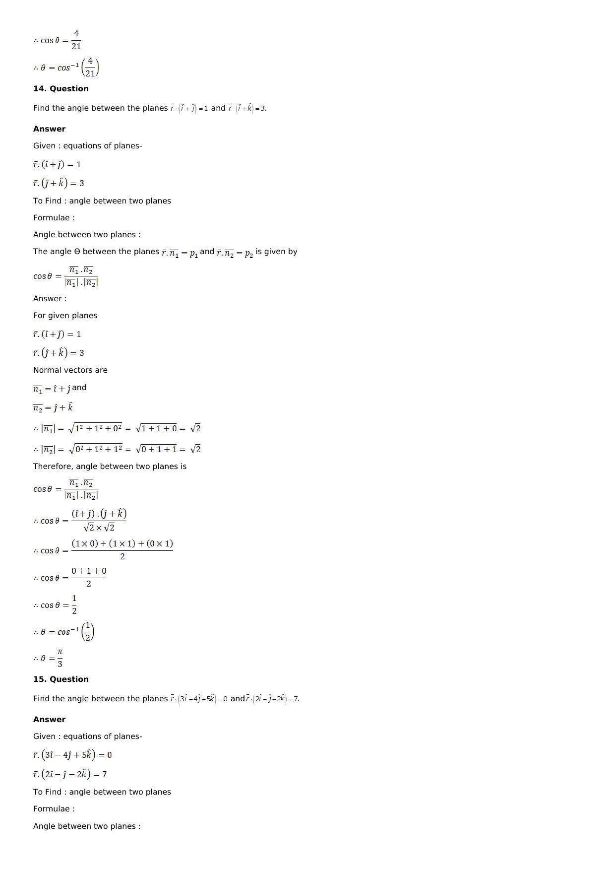 Chapter 28: The Plane Solutions: RS Aggarwal Class 12 Solutions  - Page 102