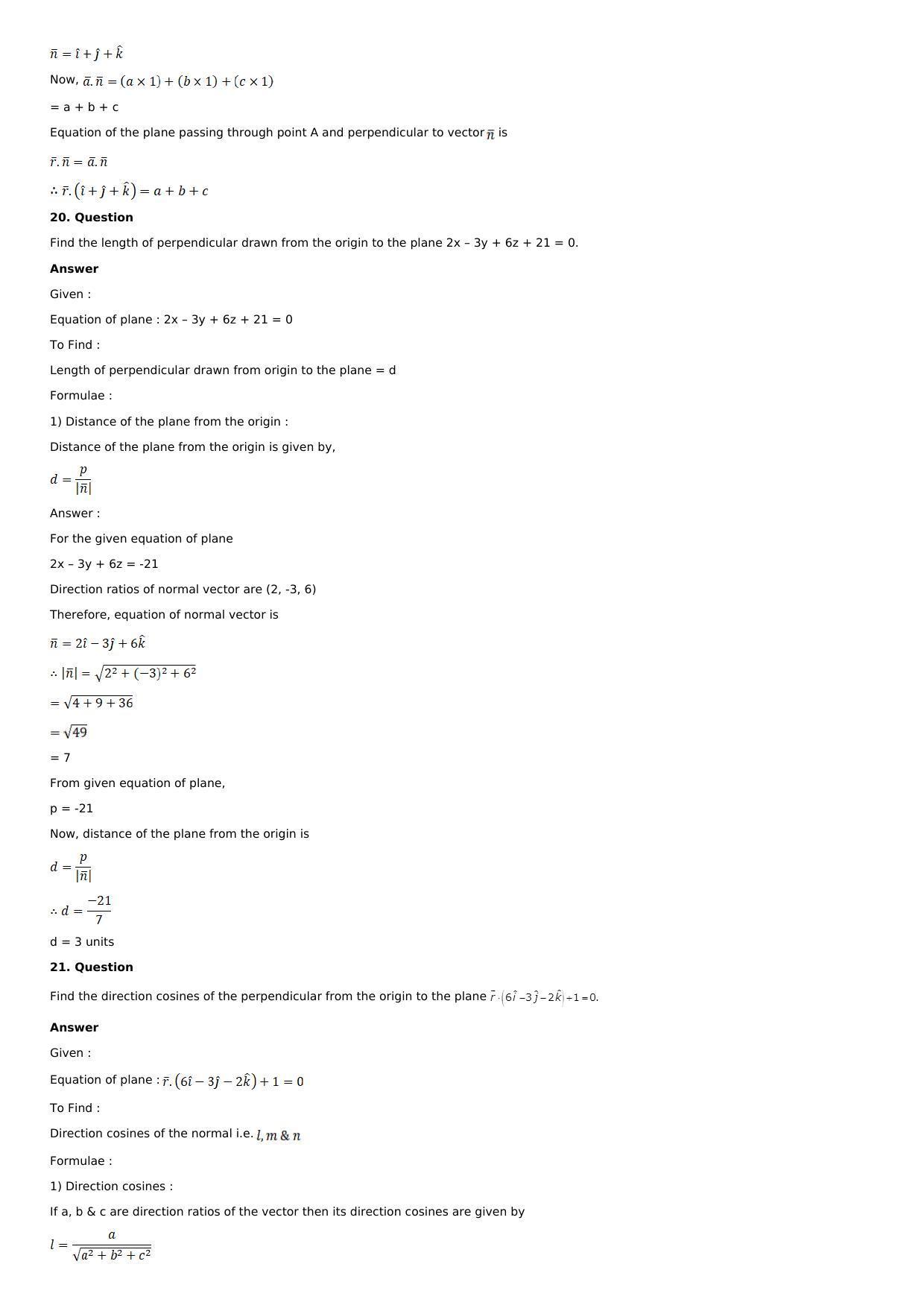 Chapter 28: The Plane Solutions: RS Aggarwal Class 12 Solutions  - Page 107