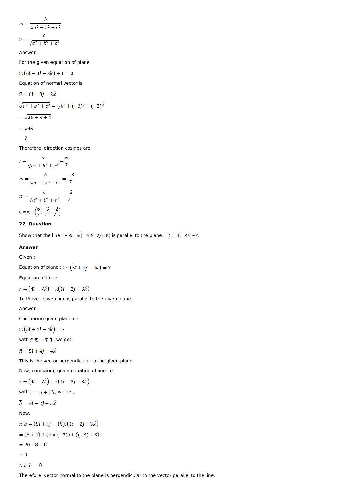 Chapter 28: The Plane Solutions: RS Aggarwal Class 12 Solutions  - Page 108