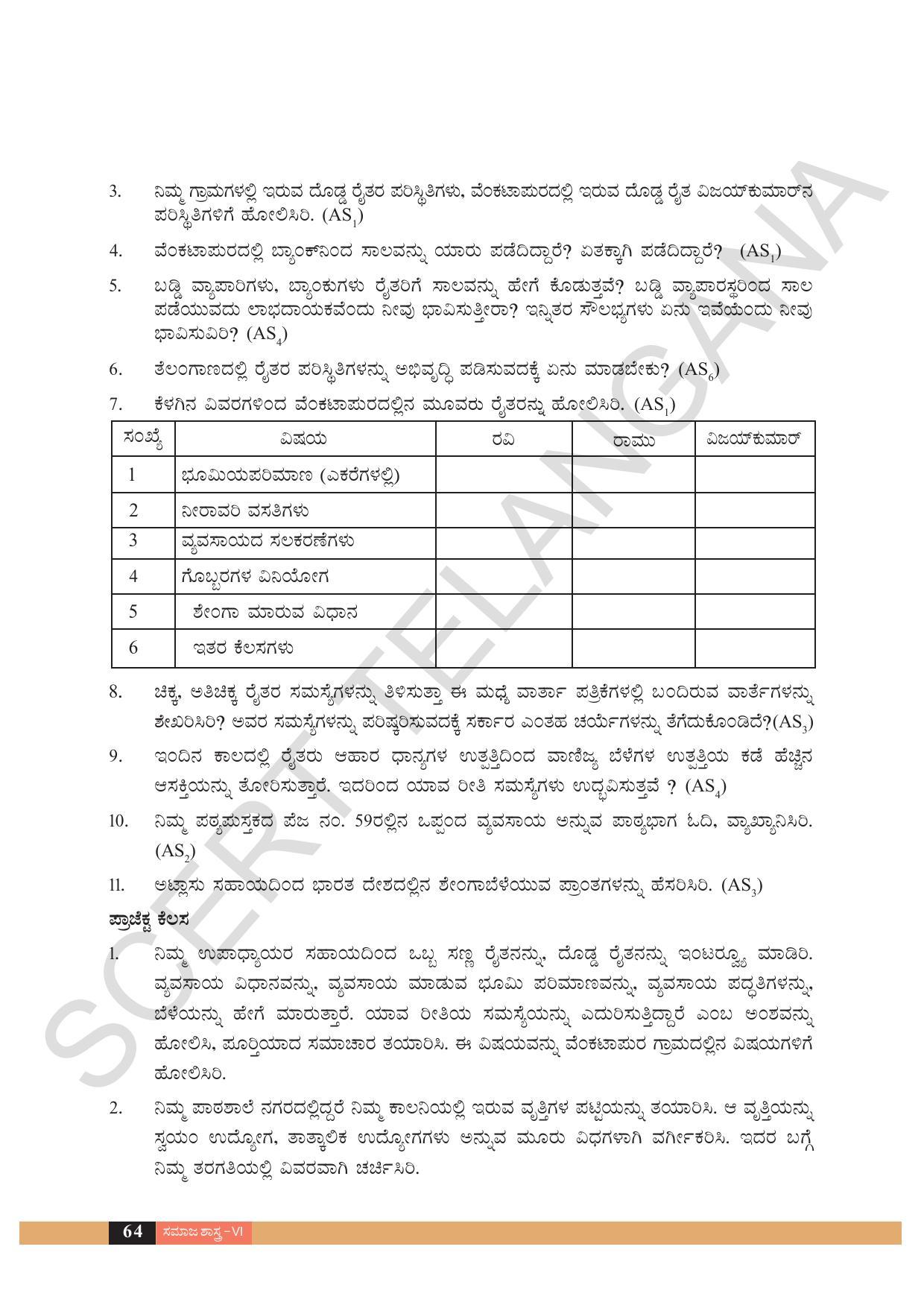 TS SCERT Class 6 Social Science  (Kannada Medium) Text Book - Page 74