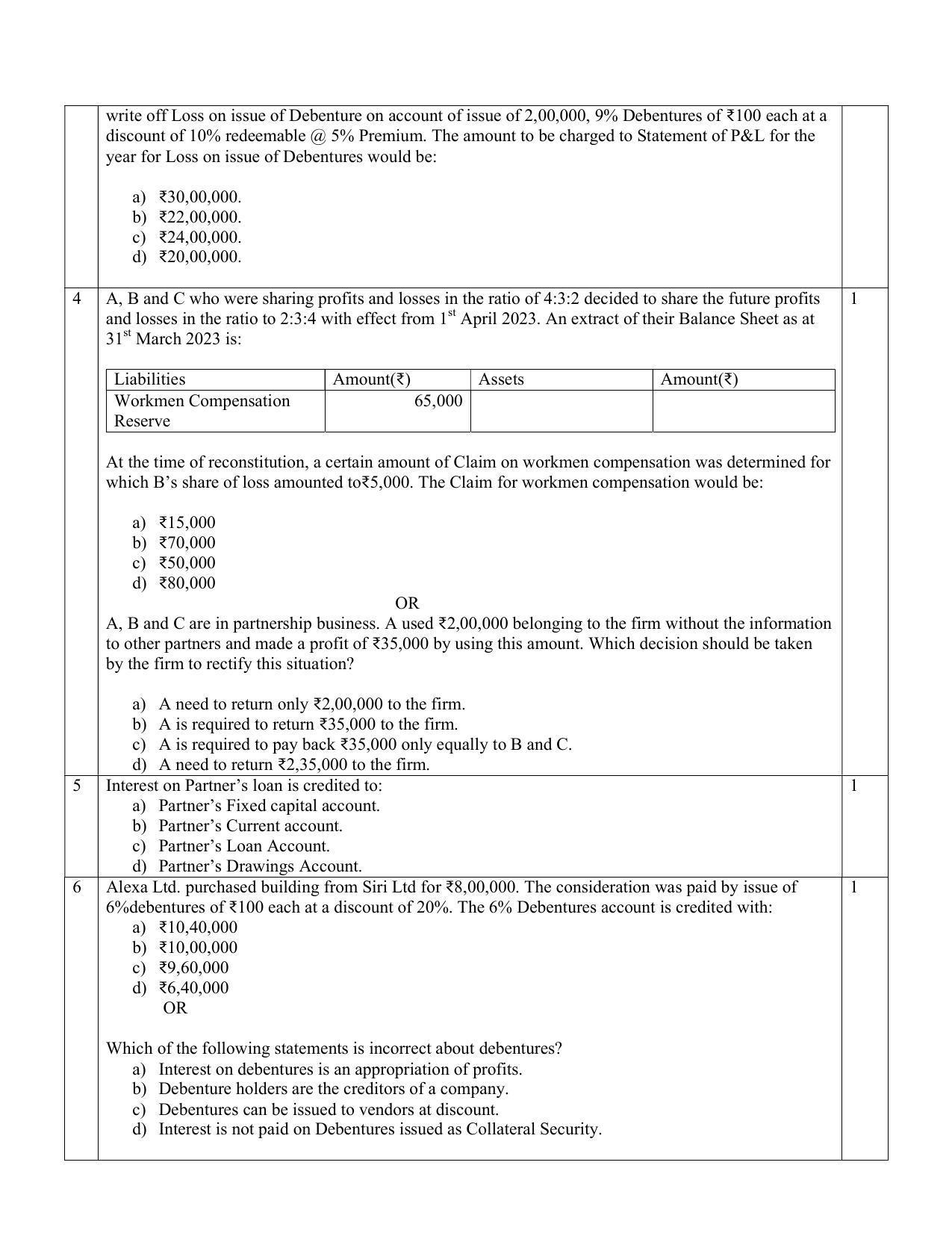CBSE Class 12 Accountancy Sample Paper 2024 - Page 2