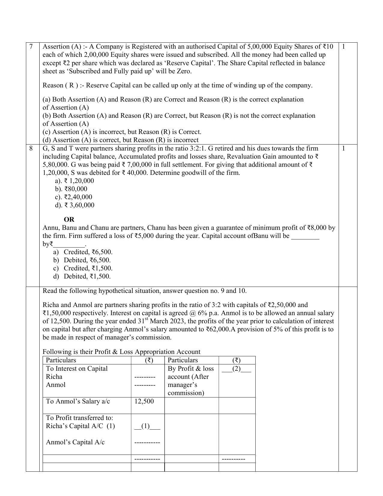 CBSE Class 12 Accountancy Sample Paper 2024 - Page 3