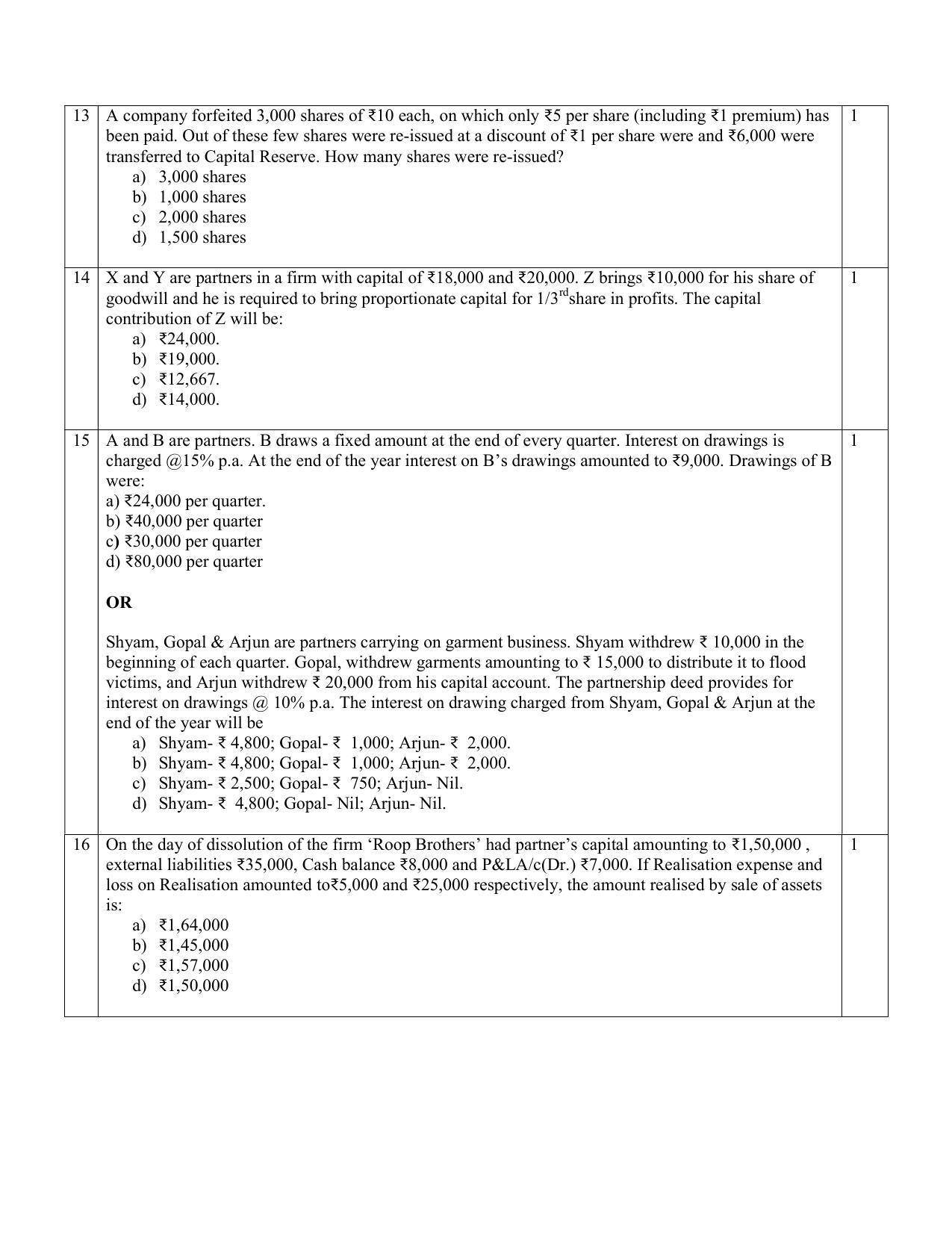CBSE Class 12 Accountancy Sample Paper 2024 - Page 5