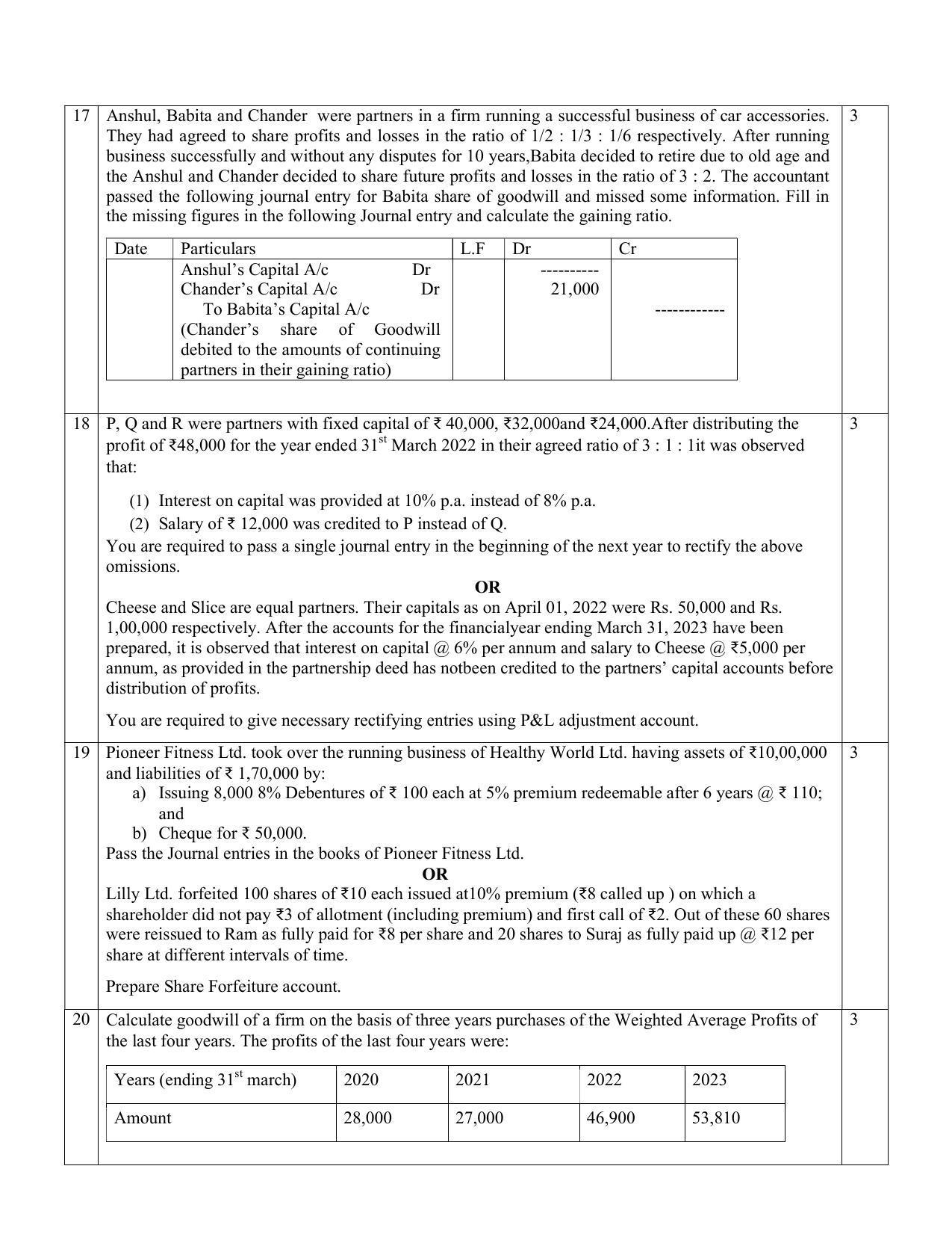 CBSE Class 12 Accountancy Sample Paper 2024 - Page 6