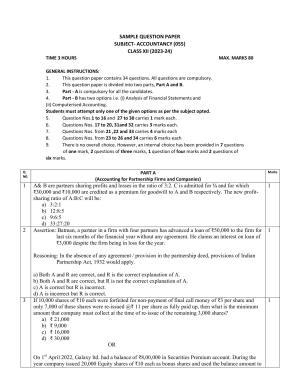 CBSE Class 12 Accountancy Sample Paper 2024