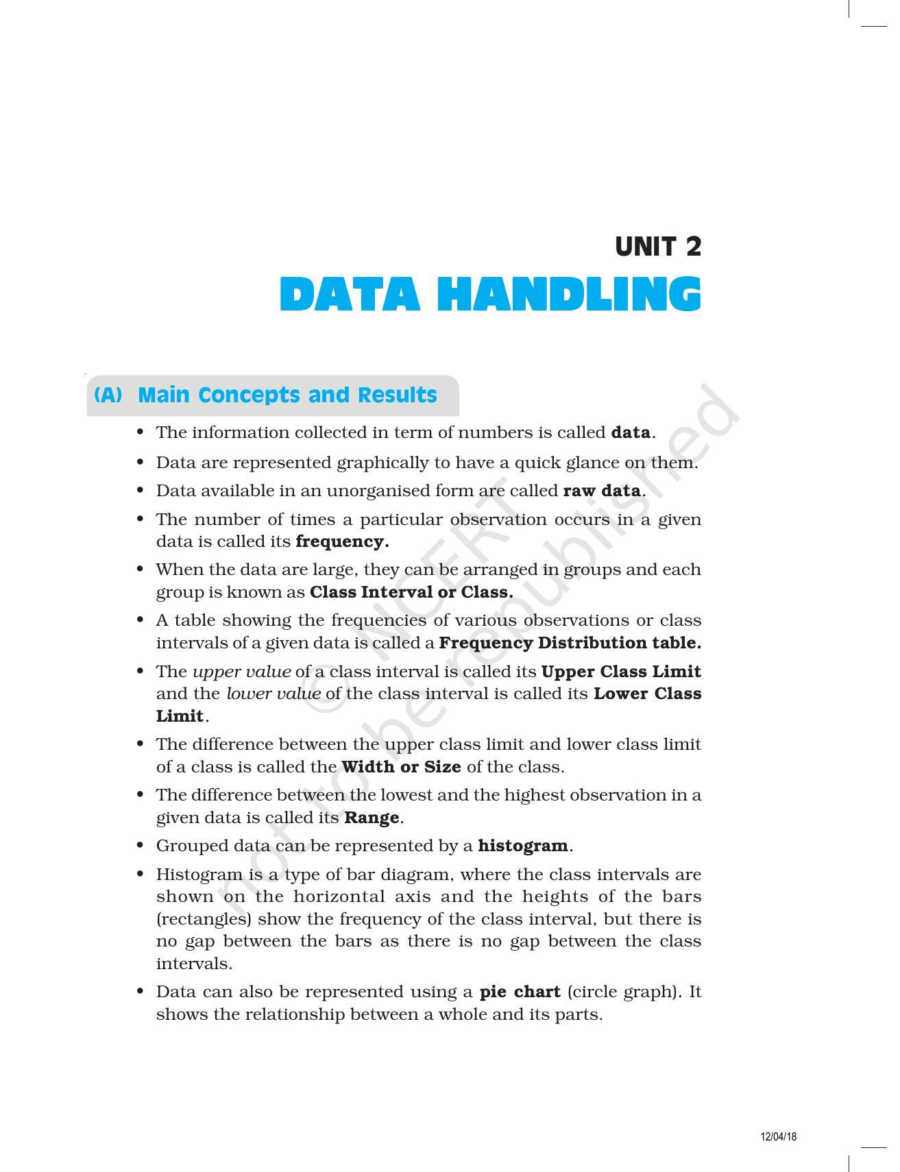 NCERT Exemplar Book for Class 8 Maths: Chapter 2- Data Handling - Page 1