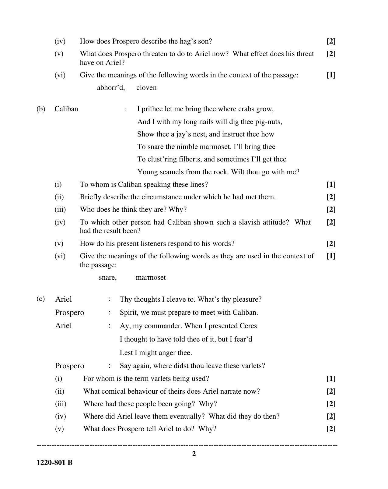 ISC Class 12 2020 English Paper II Question Paper - Page 2