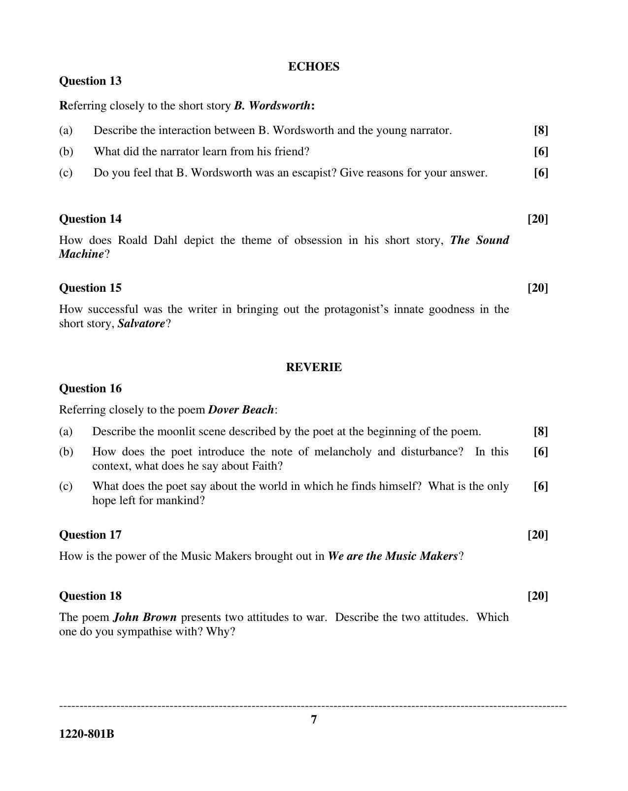 ISC Class 12 2020 English Paper II Question Paper - Page 7