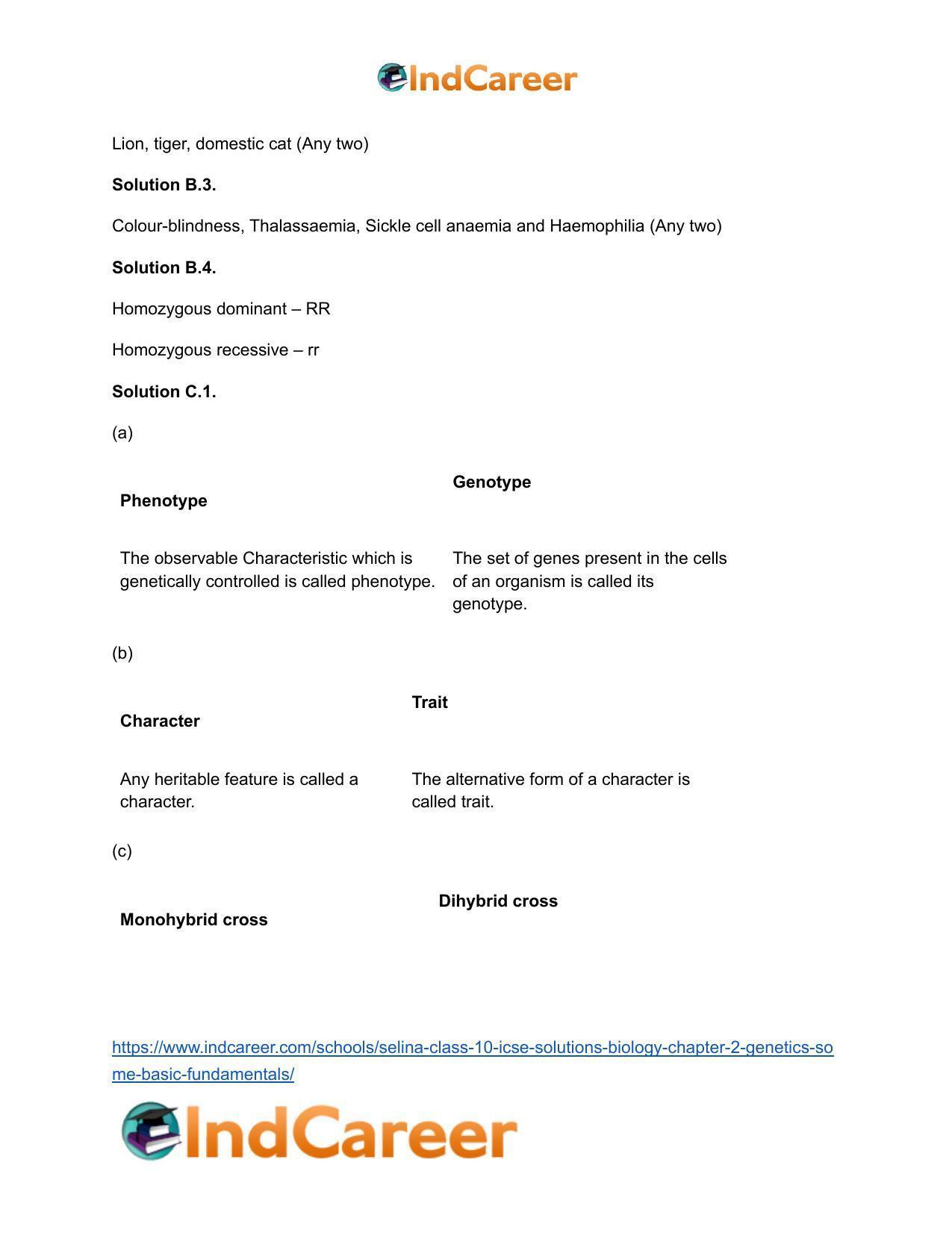 Selina Class 10 ICSE Solutions Biology : Chapter 2- Genetics Some Basic Fundamentals - Page 3