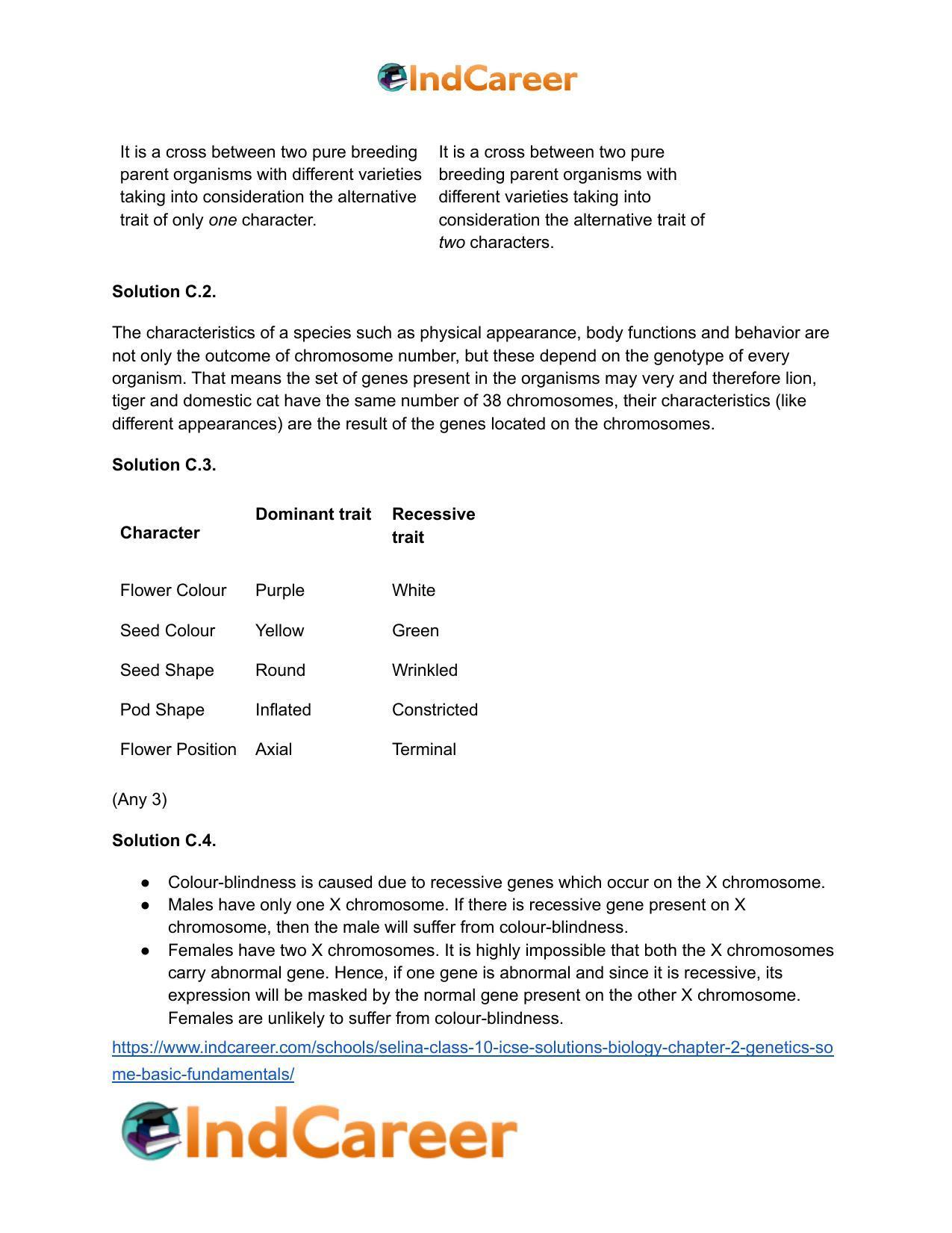 Selina Class 10 ICSE Solutions Biology : Chapter 2- Genetics Some Basic Fundamentals - Page 4