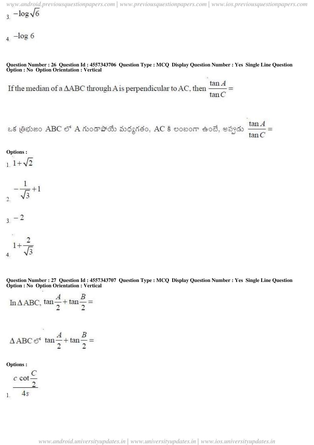 AP EAPCET 2018 - April 22, 2018 - Master Engineering Question Paper With Preliminary Keys Shift 1 - Page 13