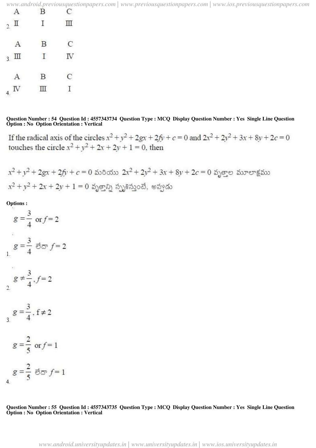 AP EAPCET 2018 - April 22, 2018 - Master Engineering Question Paper With Preliminary Keys Shift 1 - Page 27