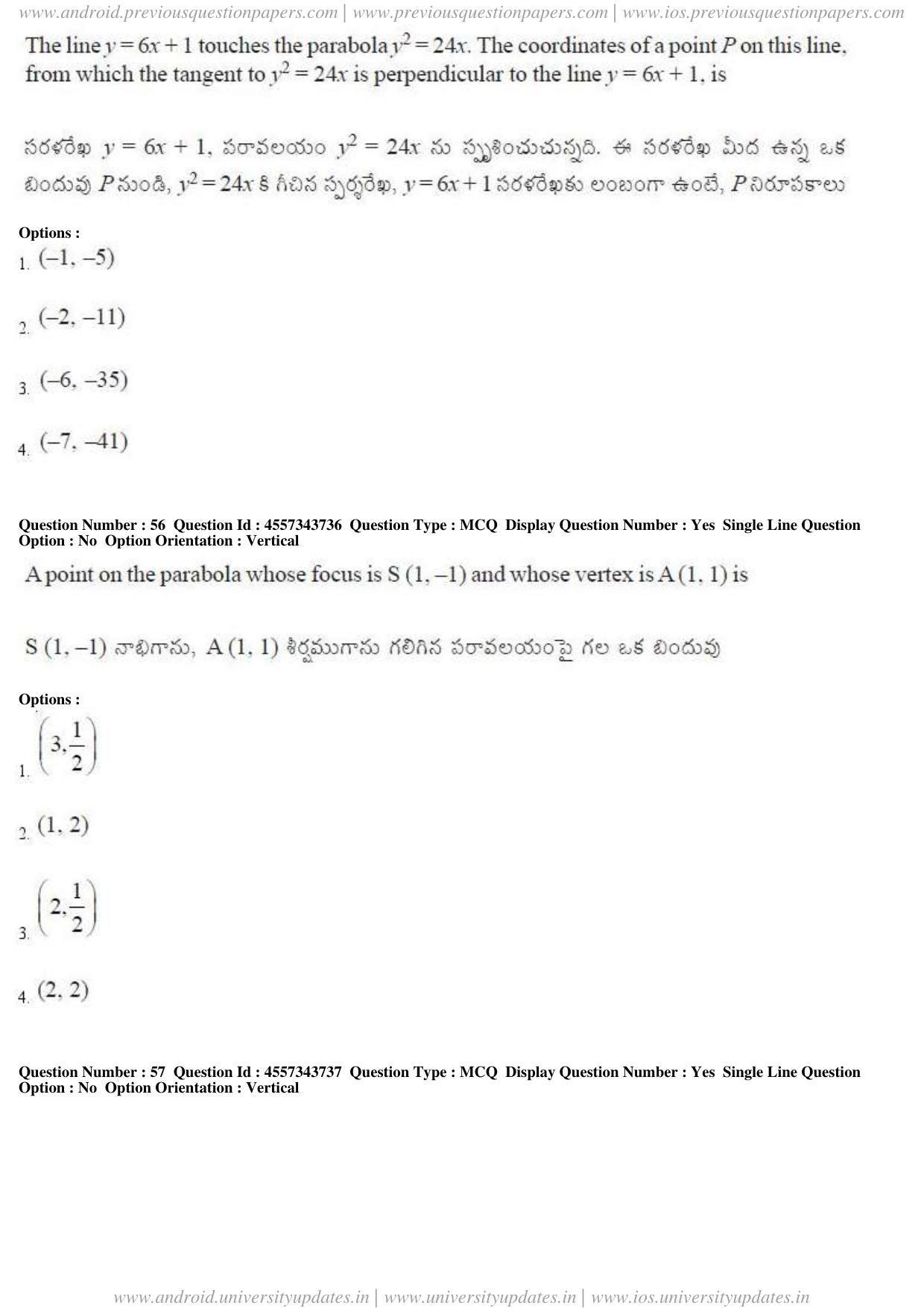 AP EAPCET 2018 - April 22, 2018 - Master Engineering Question Paper With Preliminary Keys Shift 1 - Page 28