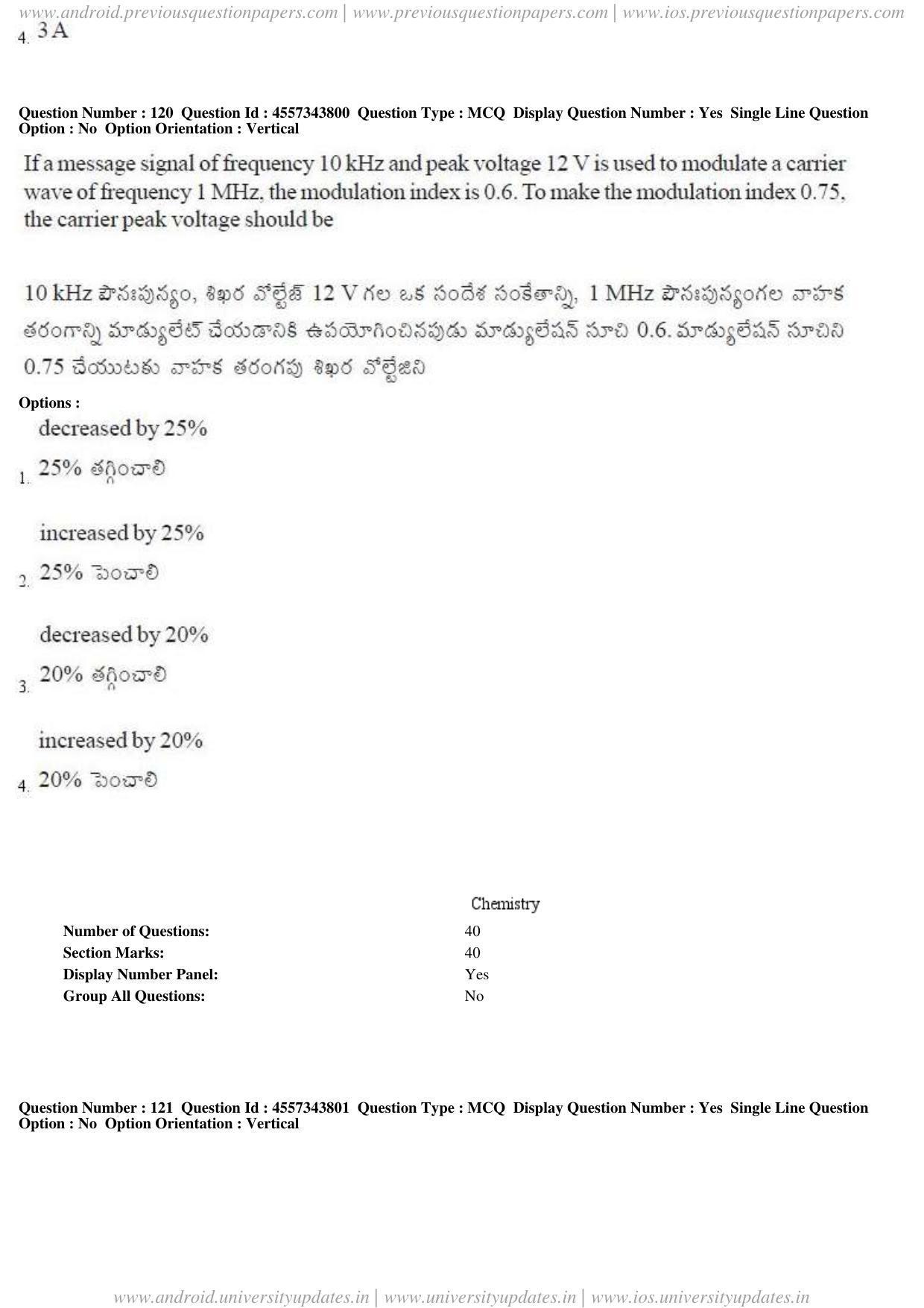 AP EAPCET 2018 - April 22, 2018 - Master Engineering Question Paper With Preliminary Keys Shift 1 - Page 67