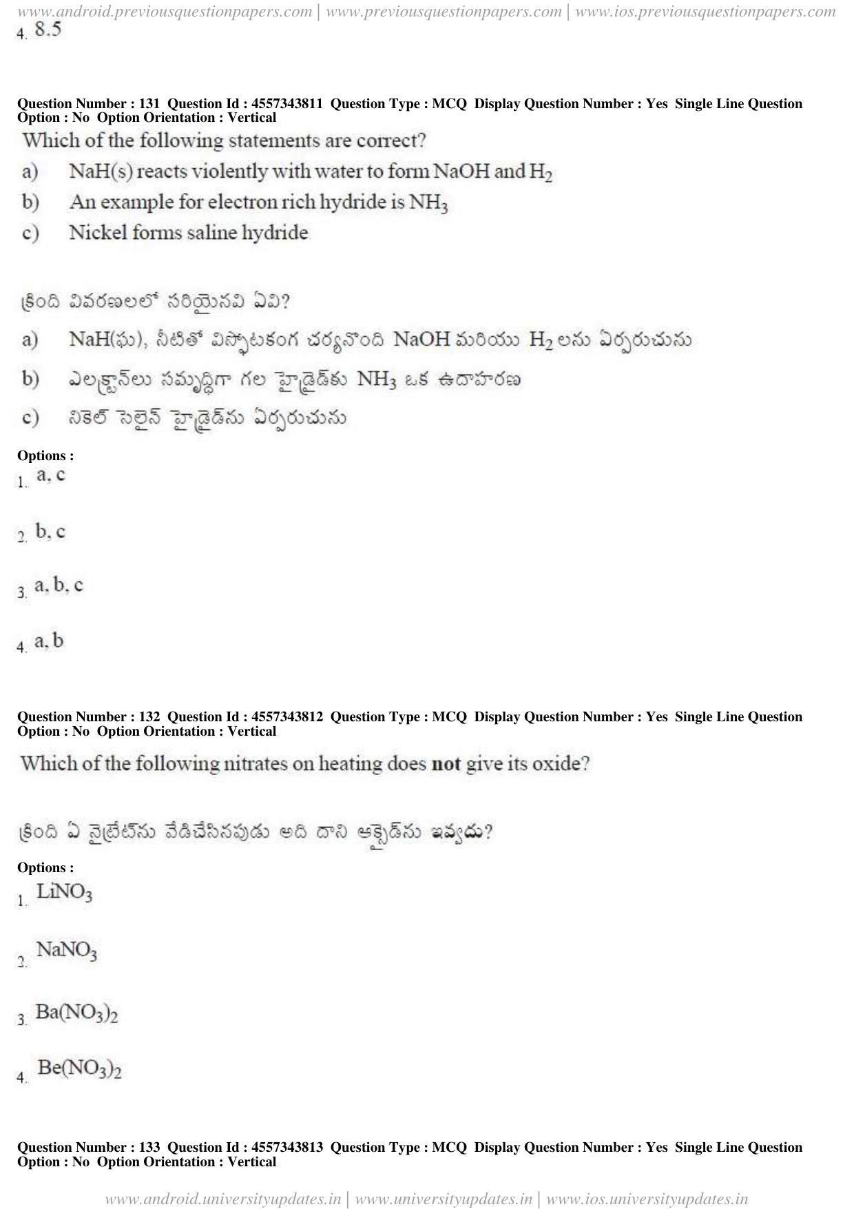 AP EAPCET 2018 - April 22, 2018 - Master Engineering Question Paper With Preliminary Keys Shift 1 - Page 73